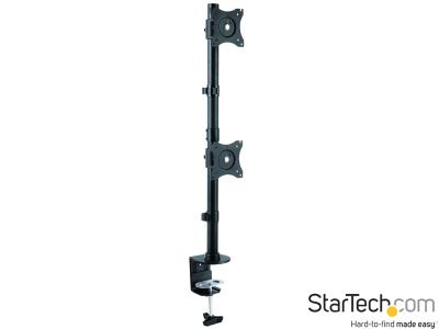 StarTech ARMDUALV Dual-Monitor Vertical Desktop Mount - Black - for 13" - 27" Screens up to 10kg