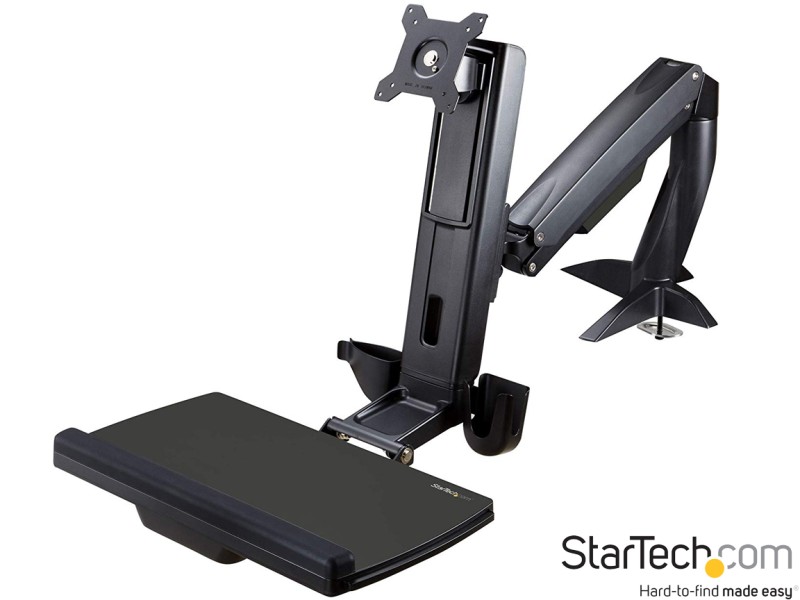 StarTech ARMSTSCP1 Single-Monitor Sit-Stand Height-Adjustable Workstation - Black