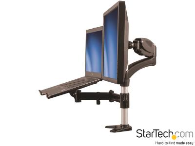 StarTech ARMUNONB Monitor & Laptop Desktop Arm Mount Stand - Black - for 15" - 27" Screens up to 8kg