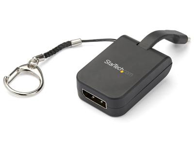 StarTech CDP2DPFC USB-C to DisplayPort 1.4 HBR3 Adapter Keychain - Black