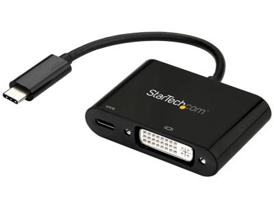 StarTech CDP2DVIUCP USB-C to DVI Adapter with Power Delivery - Black