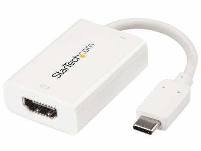 StarTech CDP2HDUCPW USB-C to HDMI 2.0 Adapter with Power Delivery - White