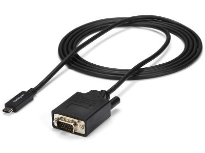 StarTech CDP2VGAMM2MB 2m USB-C to VGA Cable - Black
