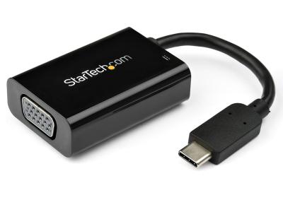 StarTech CDP2VGAUCP USB-C to VGA Adapter with Power Delivery - Black