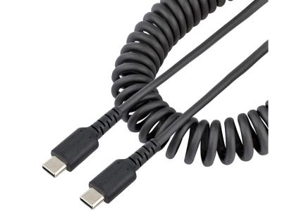 StarTech R2CCC-1M-USB-CABLE 1m USB-C to USB-C Coiled Cable - Black