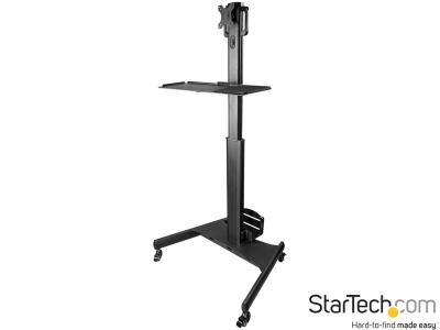 StarTech WKSTNCART Mobile Workstation Desktop Computer Cart - Black - for Screens up to 32" or below 8kg