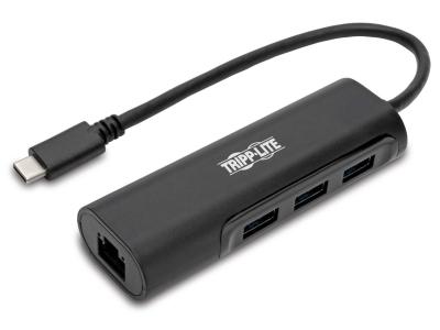 Tripp Lite by Eaton U460-003-3A1GB USB-C to 3x USB-A Hub with LAN Port - Black