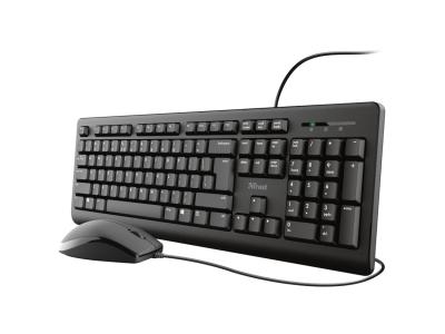 Trust Primo Wired UK Fullsize Keyboard and Mouse Set - Black