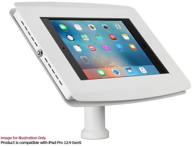 Ultima Security USA129DT40W Secure Enclosure Desk Tilt Mount for all specified 12.9" iPad Pros - White