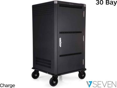 V7 30 Bay Secure Charging Cart for Laptops & Chromebooks - CHGCT30-1K