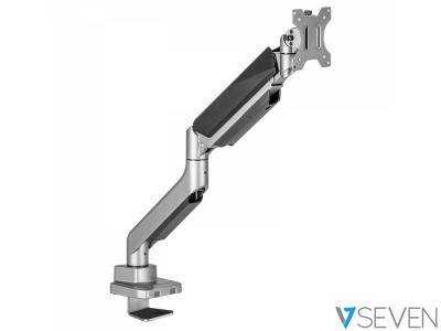V7 DM1HDS Single LCD Heavy Duty Gas Spring Arm Desk Mount - Silver - for 17" - 49" Screens up to 15kg