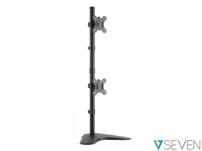 V7 DS1FSDS Dual LCD Stacking Desk Stand - Black - for 13" - 32" Screens up to 8kg