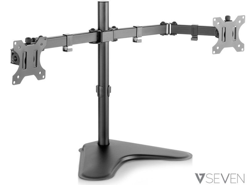 V7 DS2FSD-2E Dual LCD Desk Stand - Black - for 17" - 32" Screens up to 8kg