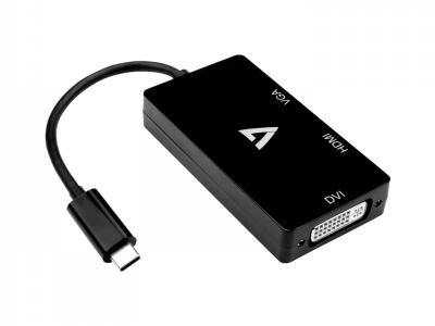 V7 V7UC-VGADVIHDMI-BLK USB-C to 3-port Video Adapter - Black