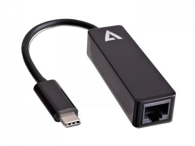 V7 V7UCRJ45-BLK-1E USB-C to Gigabit Ethernet Adapter - Black