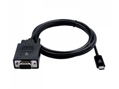 V7 V7UCVGA-2M 2m USB-C to VGA Cable - Black