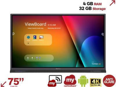 Viewsonic ViewBoard IFP7552-1A 75” 4K Interactive Touchscreen with MyViewBoard