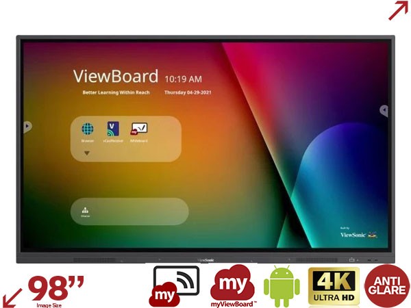 Viewsonic ViewBoard IFP9850-4 98” 4K Interactive Touchscreen with MyViewBoard