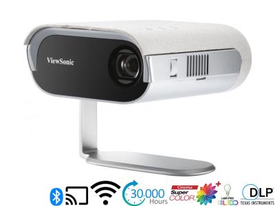 Viewsonic M1 Pro Projector - 600 LED Lumens, 16:9 HD 720p, 1.07:1 Throw Ratio - Portable LED Lamp-Free Wireless with Bluetooth Harman Kardon® Speakers