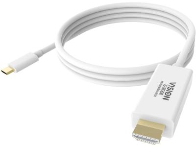 Vision TC 2MUSBCHDMI Techconnect 2m USB-C to HDMI Cable - White