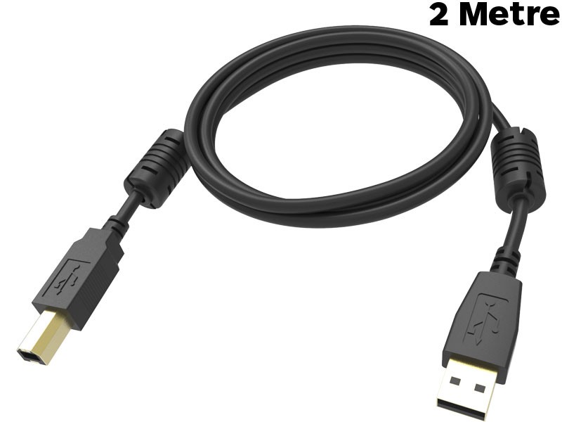VISION 2 Metre Professional USB-A to USB-B 2.0 Cable - TC-2MUSB/BL