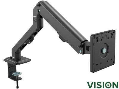 Vision VFM-DA/4 Single Monitor Desk Mount LCD Arm - Black - for 10" - 27" Screens up to 7kg