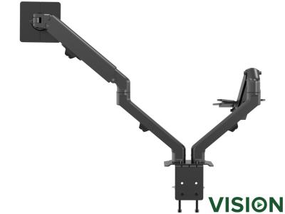 Vision VFM-DAD/4 Dual Monitor Desk Mount LCD Arm - Black - for 17" - 27" Screens up to 7kg