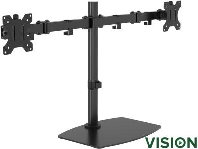Vision VFM-DSDB Dual Monitor Desk Post Stand - Black - for 13" - 32" Screens up to 8kg