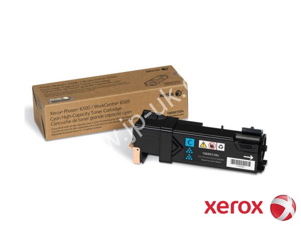 Genuine Xerox 106R01594 Hi-cap Cyan Toner to fit WorkCentre 6505 Colour Laser Printer