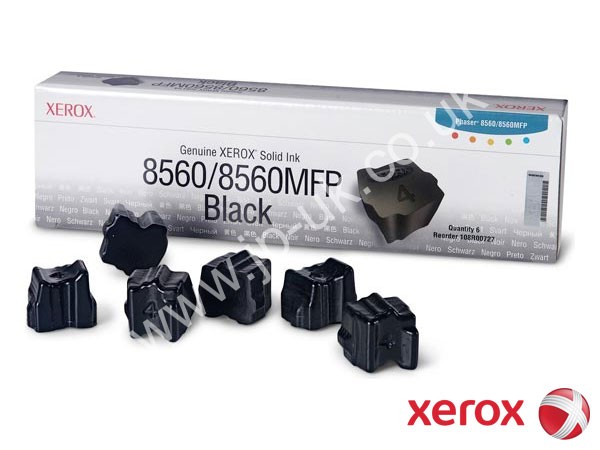 Genuine Xerox 108R00727 Black ColorStix 6 Pack to fit Phaser 8560DB Colour Laser Printer 