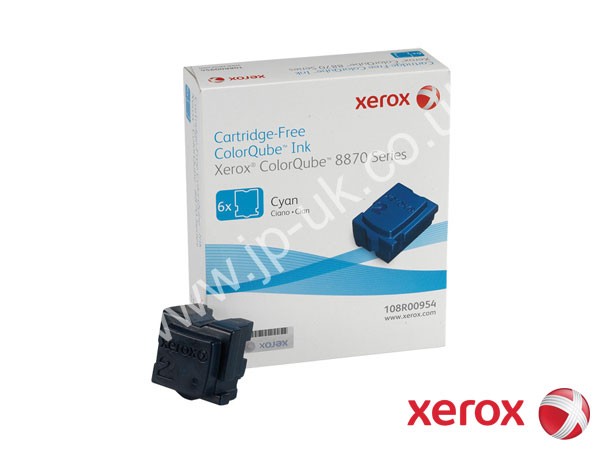 Genuine Xerox 108R00954 6 Cyan Ink Sticks to fit Solid Ink - ColorStix Colour Laser Printer 
