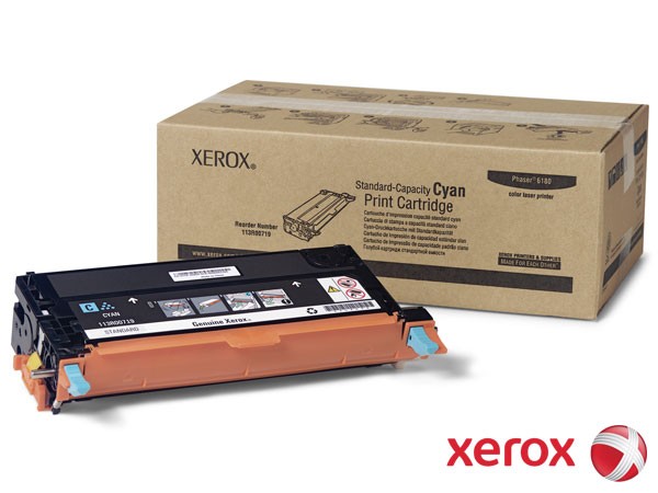 Genuine Xerox 113R00719 Cyan Toner to fit Phaser 6180DN Colour Laser Printer
