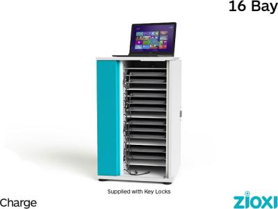 zioxi Laptop Charging Cabinet - Store and Charge 16 Bay Laptops, Chromebooks, Ultrabooks and Tablets - CHRGC-LS-16