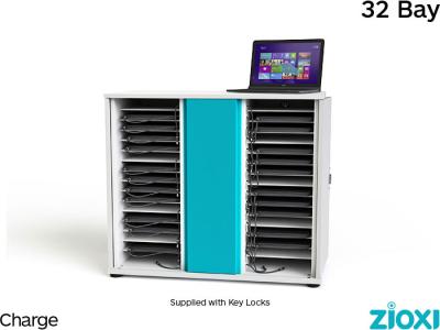 zioxi Laptop Charging Cabinet - Store and Charge 32 Bay Laptops, Chromebooks, Ultrabooks and Tablets - CHRGC-LS-32