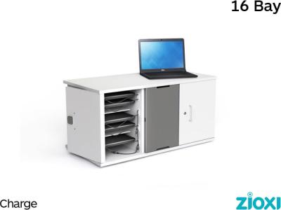 zioxi Charging Cabinet - Store and Charge 16 Bay Chromebooks & Laptops with Key Lock - CHRGC-CB-8+8-K