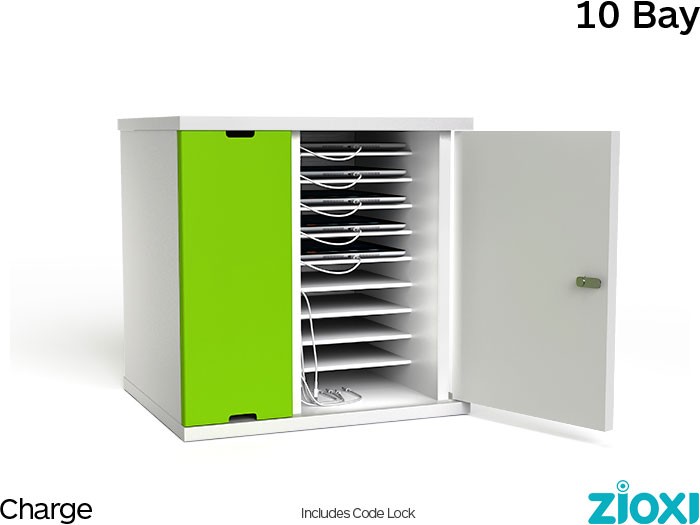 zioxi CHRGC-TB-10-C Tablet / iPad Secure & Charge Cabinet - 10 Bay - Code Lock