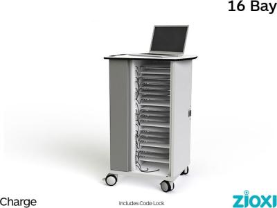 zioxi CHRGT-CB-16-C Chromebook & Netbook 16 Bay Store and Charge Trolley - Code Lock