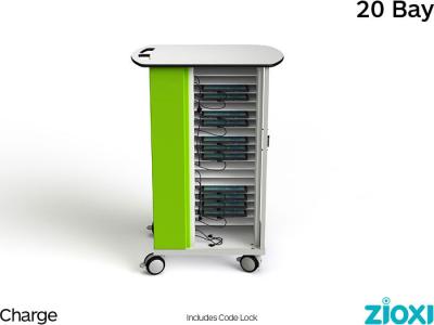 zioxi CHRGT-TB-20-C Tablet / iPad Secure & Charge Trolley - 20 Bay - Code Lock