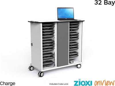 zioxi CHRGT-CB-32-C-O3 Chromebook & Netbook 32 Bay Store & Charge OnView Trolley - Code Lock