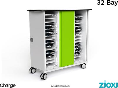 zioxi CHRGT-MG-32-C Microsoft Surface Go 32 Bay Store and Charge Trolley - Code Lock