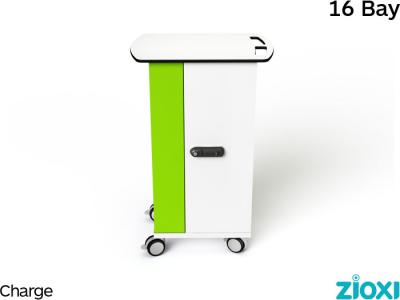 zioxi CHRGT-PT-16-K iPad/Tablet & Pencil Charging 16 Bay Store Charge Trolley - Key Lock
