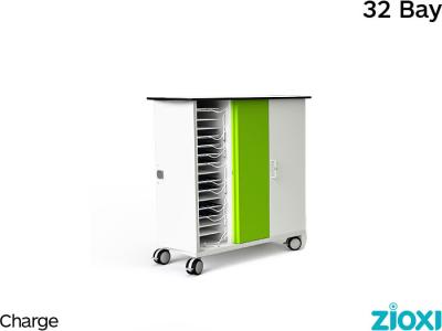 zioxi CHRGT-PT-32-C iPad/Tablet & Pencil Charging 32 Bay Store Charge Trolley - Code Lock