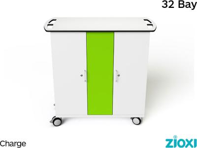 zioxi CHRGT-PT-32-K iPad/Tablet & Pencil Charging 32 Bay Store Charge Trolley - Key Lock