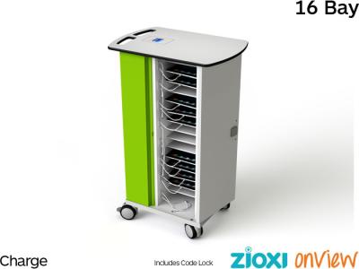 zioxi CHRGT-TB-16-C-O3 Tablet/iPad 16 Bay Secure & Charge Trolley with OnView smartControl - Code Lock