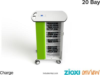 zioxi CHRGT-TB-20-K-O3 Tablet/iPad 20 Bay Secure & Charge Trolley with OnView smartControl - Key Lock