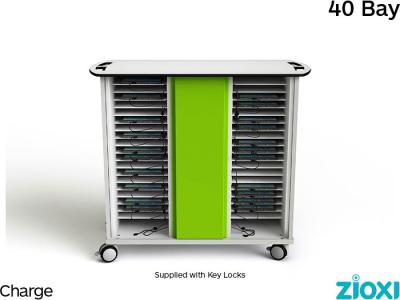 zioxi CHRGT-TB-40 iPad & Tablet Security Trolley, Store and Charge, 40 Bay - Key Lock