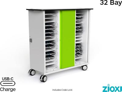 zioxi CHRGTUC-TB-32-C iPad & Tablet 32 Bay Store & USB-C Charge Trolley - Code Lock