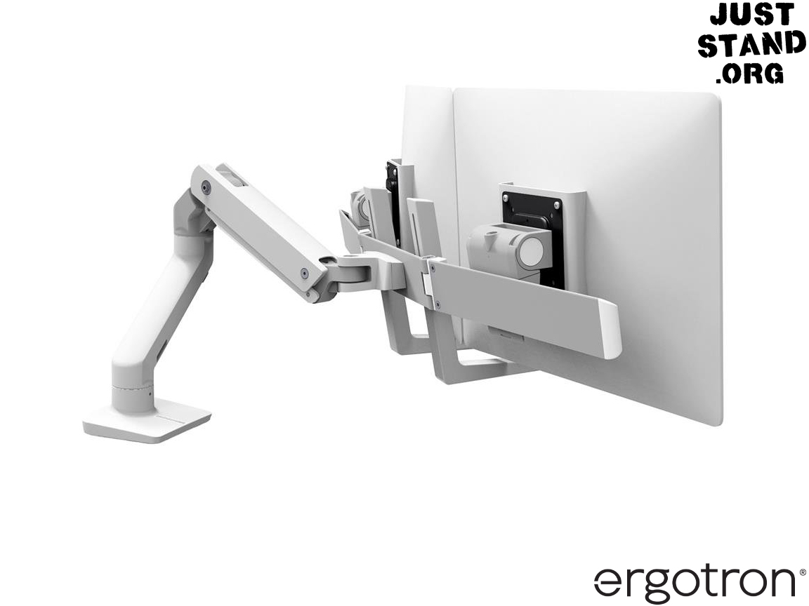 Ergotron 45-476-216 HX Dual LCD Side-by-Side Arm Desk Mount - White