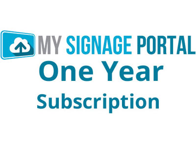 One Year Subscription - MySignagePortal.com Subscription