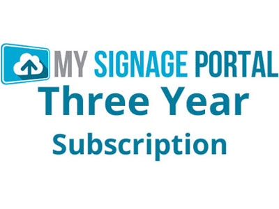 Three Year Subscription - MySignagePortal.com Subscription
